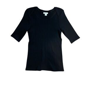Sundance Black Scoop Neck Short Sleeve Top